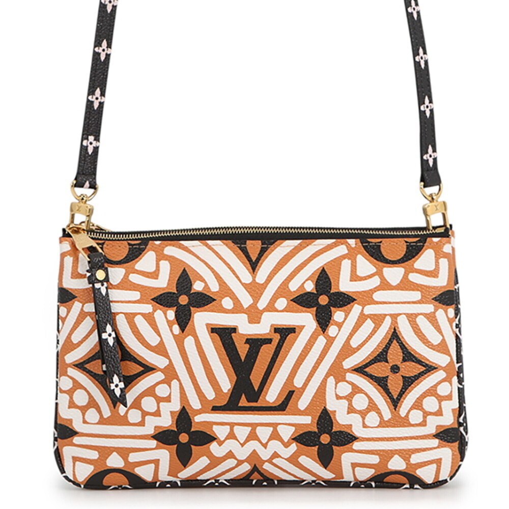 Louis Vuitton Monogram LV Crafty Pochette Double Zip Shoulder Bag M69488 LOUI...